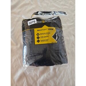 Powersox Allsport Crew Mens Socks 12 Pair Pack Black Shoe Size 6-12 PSXM1000L